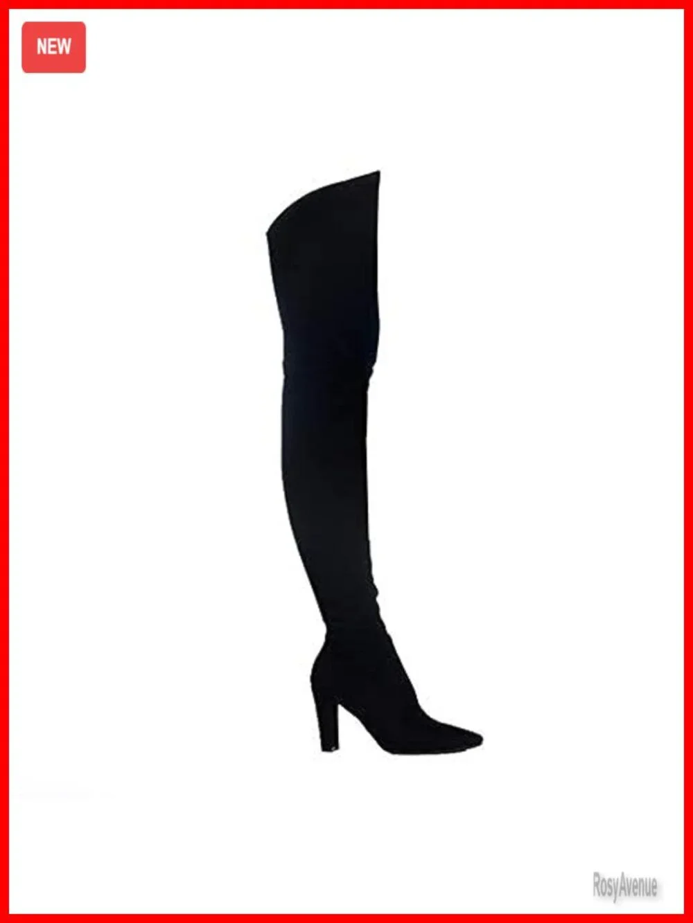 Stretch Suede Chunky Heel Over The Knee Boots Thigh High Round Toe Zip Closure